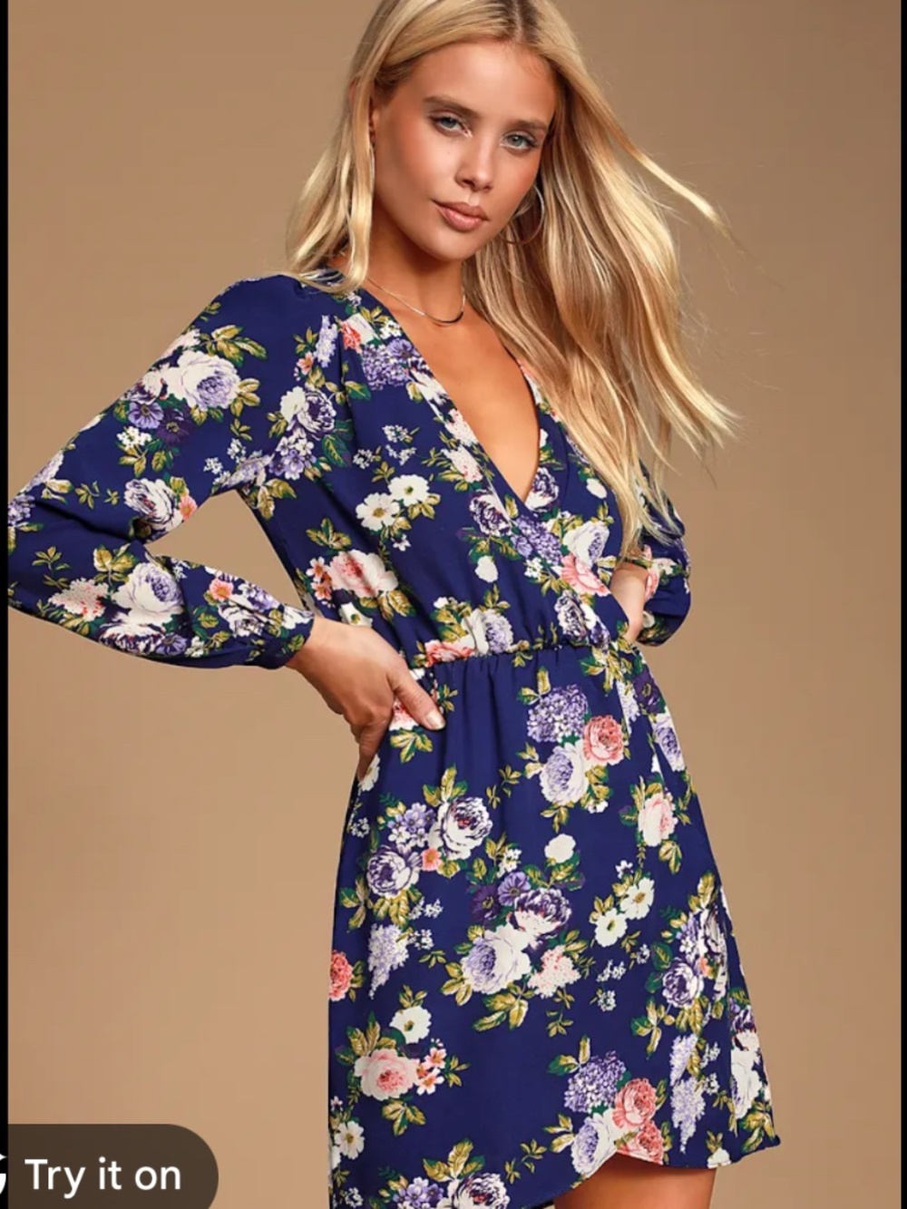 Lulus midi long sleeve dress